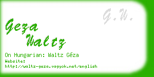 geza waltz business card